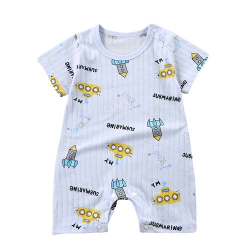 Mikilon Babys Cute Graphic Printed Rompers Round Neck Short Sleeve Rompers Playful Comfortable Button-Up Rompers ,Size 3 Months-10 Months