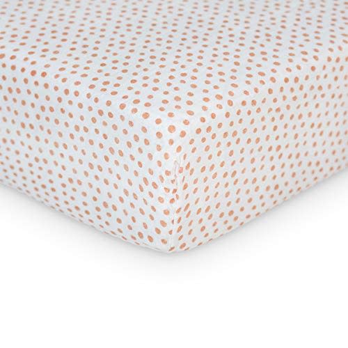 Lulujo Muslin Crib Sheets - Fitted Crib Mattress Sheets for Boys and Girls - 28"x 52", 1 Pack (Dots)