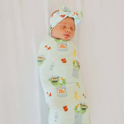Knit Swaddle Blanket - Oscar the Grouch