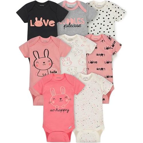 Onesies Brand Baby Girls' 8-pack Short Sleeve Mix & Match Bodysuits