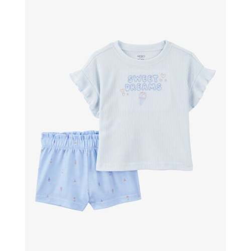 Toddler Girl Ice Cream Print Loose Fit 2-Piece Pajamas - Blue - Carter's | Carter's