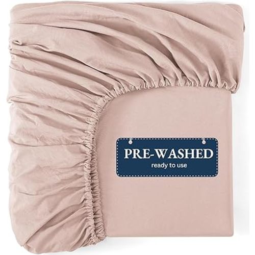 Casa Platino Fitted Sheet King Size, Sepia Rose - Pre-Washed Deep Pocket 14 inch (35 cm) - Soft Brushed Microfibre Fabric - Shrinkage and Fade Resistant - Bottom Sheet