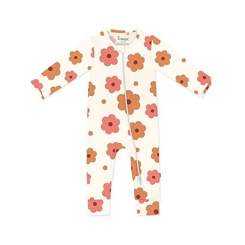 Jimonda Baby Girls Boys Footless Pajamas,Rayon From Bamboo Pjs 2 Way Zipper Long Sleeve Soft Sleeper,Infant Tie-dye Romper