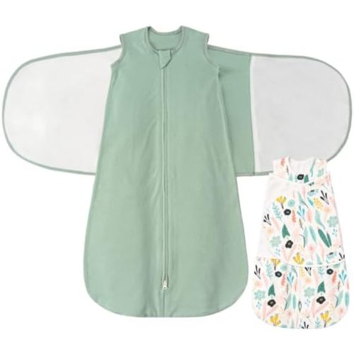 ZIGJOY Baby Swaddle Sleep Sack 0-12 Months, 1.0 TOG, 100% Cotton