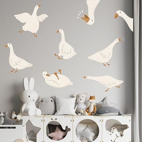 FYSUIMU Goose Wall Sticker Silly Goose Wall Decal Funny Animal Room Mural Sticker for Nursery Classroom Playroom Bedroom Living Room Decor