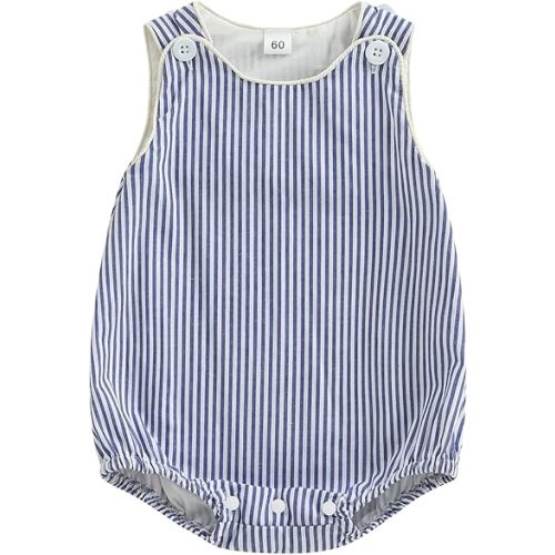 Kuriozud Unisex Newborn Baby Boy Girl Summer Clothes Sleeveless Bubble Romper Jumpsuit Overall Shorts Infant Clothing