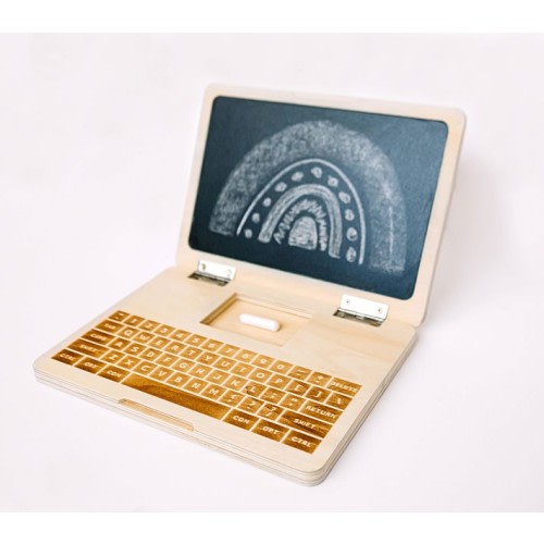 Wooden Chalkboard Laptop