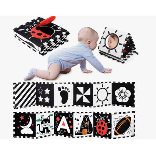 Amazon.com: URMYWO Black and White Baby Toy, Tummy Time High Contrast Newborn Toys 0-3 Months, Soft Baby Book, Visual Stimulation Montessori Sensory Infant Toys 0-6-12 Months, Boy Girl Shower Gift