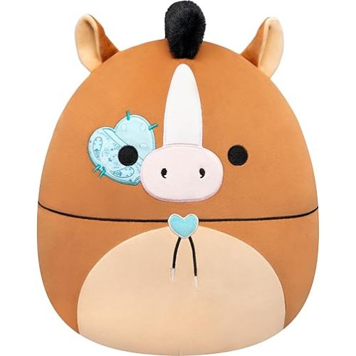 Squishmallows Original 12in Brisby The Brown Horse with Bolo Tie and Heart Eye – Official Jazwares Valentine’s Day Plush (Medium-Sized)