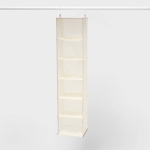 6 Shelf Hanging Closet Organizer Tan - Brightroom™