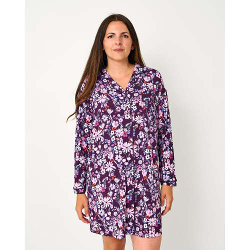 Violet Meadow Women's Long Sleeve Sleep Shirt | Little Sleepies
