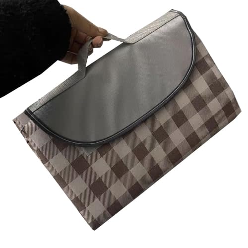 K Y KANGYUN Extra Large Picnic Blanket Outdoor Beach Blankets, Water-Resistant Foldable Sandproof Blankets Cute Picnic Mat for Beach, Camping Grass Lawn Park Mats (Brown 2, 80x80 in)
