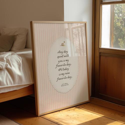 Milne's Winnie the Pooh Quote Nursery Art Print | Children's Literature Wall Art | Classic Disney Inspired Decor | Whimsical Nursery