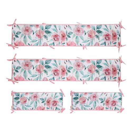 HASACHYL Printed Surround Bed Guard And Backrest, 4 in 1 Cotton Pads, Soft Breathable Patterned Pads, Cushioned Cotton Liner