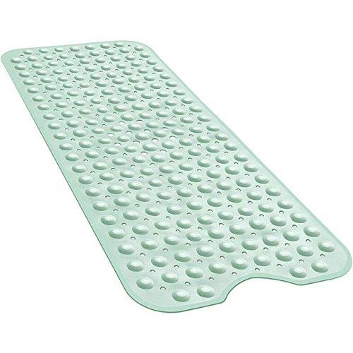 YINENN Bath and Shower Safety Mats 40x16 inch, Non Slip with Suction Cups for Bathroom Stall and Tub Floor, Extra Large and Machine Washable, Drain Holes Keep Bathtub Clean, Light Green