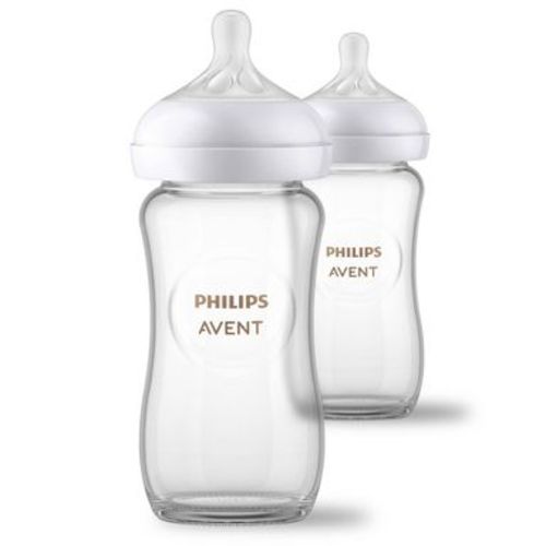 Philips Avent Glass Natural Baby Bottles With Natural Response Nipples - 8oz/2pk