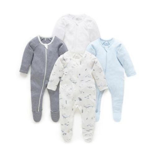 Boys' 4 Pack Zip Footie - Baby