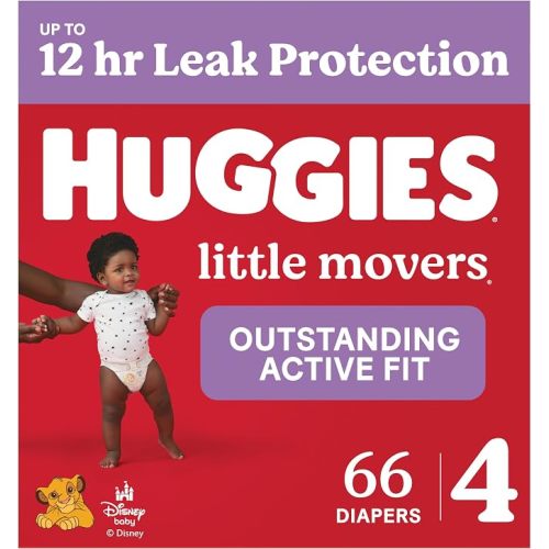 Huggies Little Movers Diapers Size 4, 66 Count