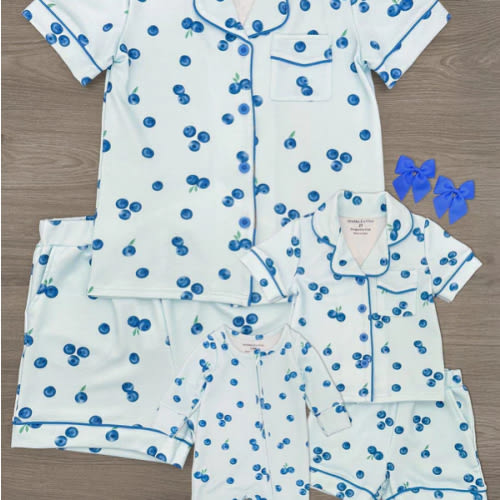 Blueberry Waffle Knit Pajamas | Matching Mom & Me Pajamas – Sparkle In Pink