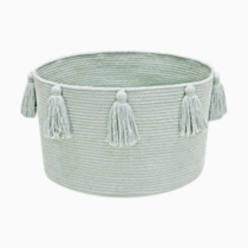 Lorena Canals Cotton Tassel Basket - Blue Sage