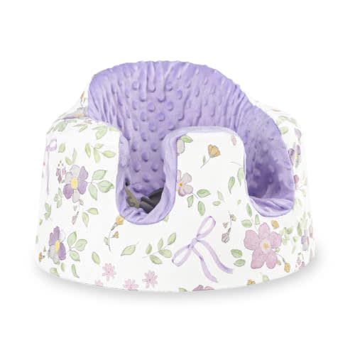 SWESEN Seat Cover Compatible with Bumbo and Nuby Seat, Ultra Soft Minky Bumbo Floor Seat Cover, Removable Cover for Baby Seat, Easy to Install & Remove, Seat Not Included, Purple