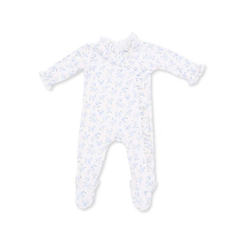 Kimono Ruffle Snap Footie, Rose Briar