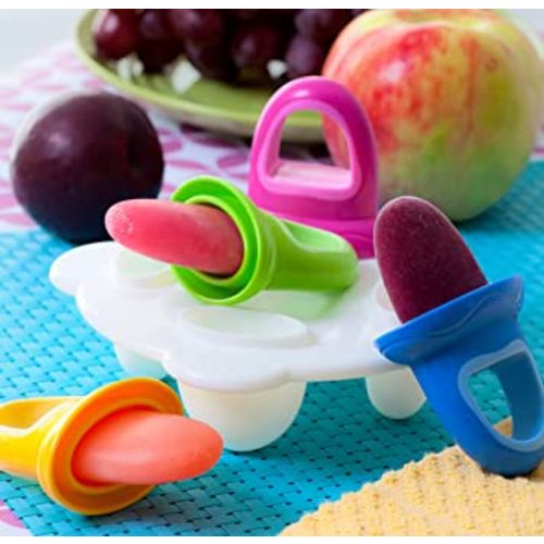 Nuby Garden Fresh Fruitsicle Frozen Pop Tray,Multicolored 1set 4 handle