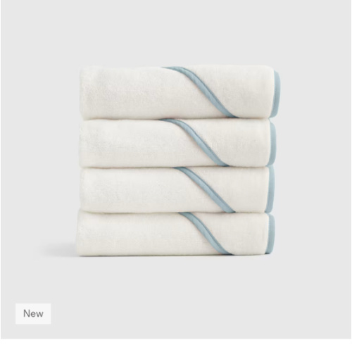 Organic Turkish Cotton Baby Hooded Towel Set 4-Pack in Light Blue