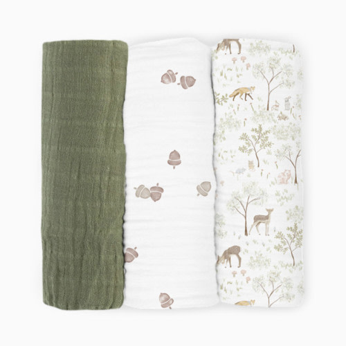 Little Unicorn Cotton Muslin Swaddle 3 Pack - Woodland Friends