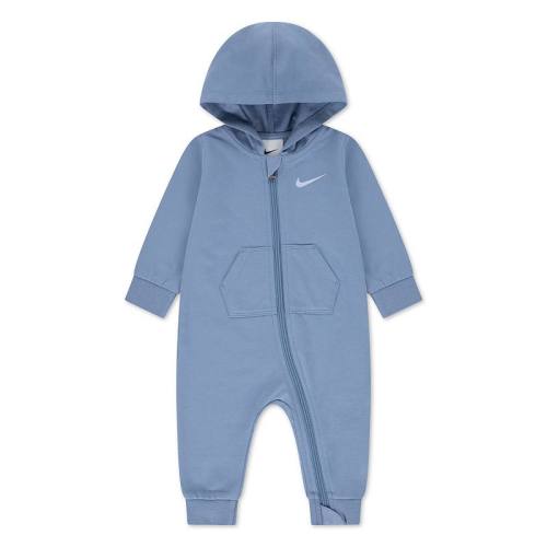Newborn Baby Nike Essentials French Terry Hooded Long Sleeve Zip Up Coverall