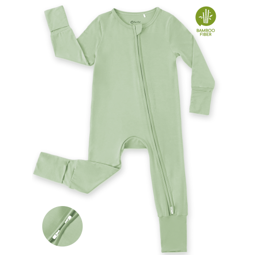 PatPat Baby Pajamas Bamboo Viscose Snug Fit Baby Sleepers 2-Way Zipper Footie Romper Bodysuit Baby Gifts Baby Boy Clothes Baby Girl Clothes 0-3M