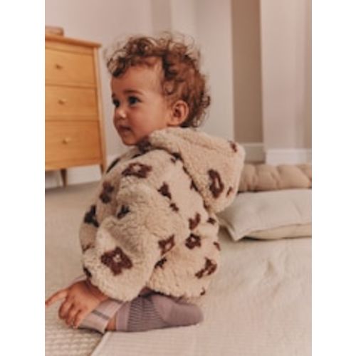 Buy Neutral and Chocolate Floral Borg Baby Zip Thru Jacket (0mths-2yrs) from Next USA