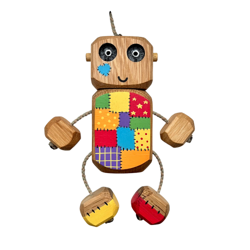 Rainbow Patchwork Ned in Oak