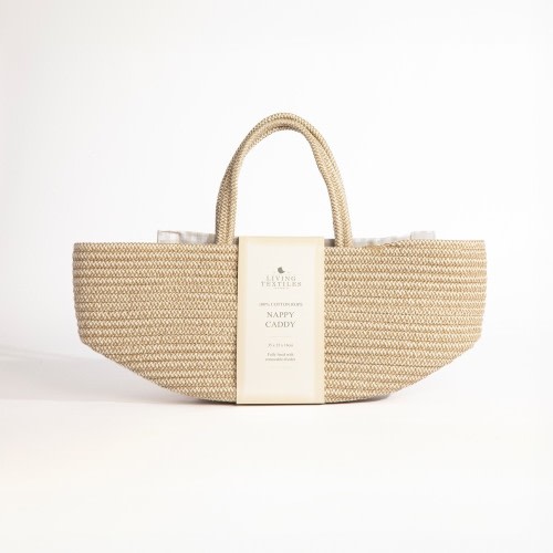 Living Textiles Nappy Caddy with Lining White