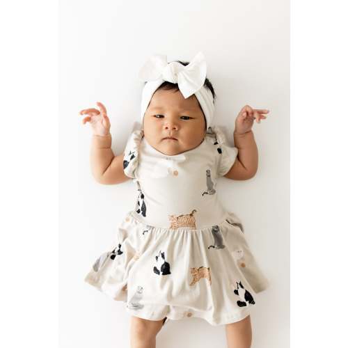 Twirl Bodysuit Dress in Fluffy Cat