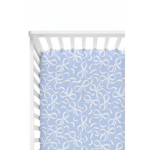 Blue-tiful Bows Crib Sheet