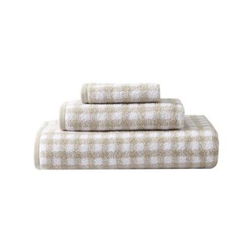 Laura Ashley Ginny 100% Cotton Terry- 3 Piece- Towel Set Brown- 3 Pc Towel Set