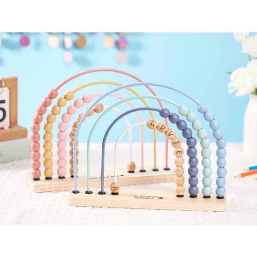 Personalized Montessori Abacus,Custom Wooden Engraved Abacus,Kid Rainbow Abacus,Toddler Educational Toy,Baby Shower Gift,1st Birthday Gift