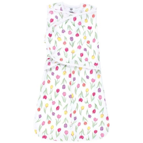 Hudson Baby Infant Girl Convertible Swaddle Sleep Sack, Spring Tulips, 0-3 Months