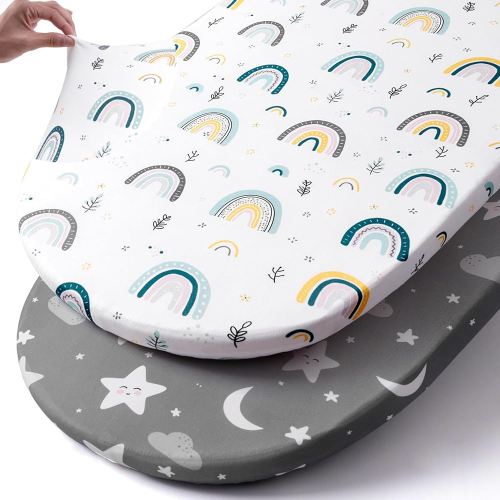 Stretch Fitted Bassinet Sheet Set - Rainbow Stars
