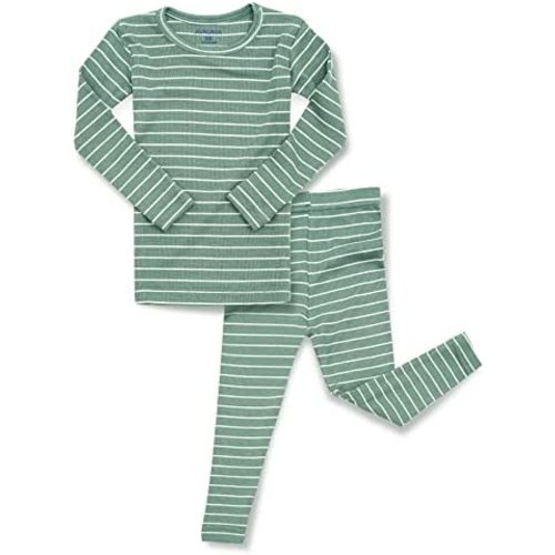 AVAUMA Stripe Pattern Baby Boys Girls Pajama Set Kids Toddler Snug fit Ribbed Sleepwear pjs for Daily Life Style