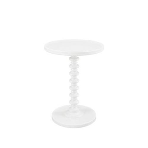 17" Teyla Traditional Round Wood Accent Spindle Table White - Powell