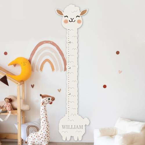 Personalized Wooden Feather Growth Chart Height Ruler Wall Decor Kids Gift – Woodemon