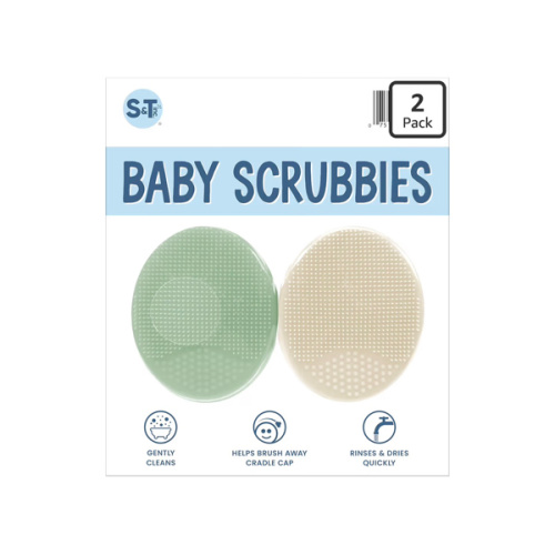 Amazon.com: S&T INC. Exfoliating and Massaging Cradle Cap Bath Brushes for Baby, Silicone - 2 Inch x 2.5 Inch, Sage Green & Cream, 2 Pack : Baby