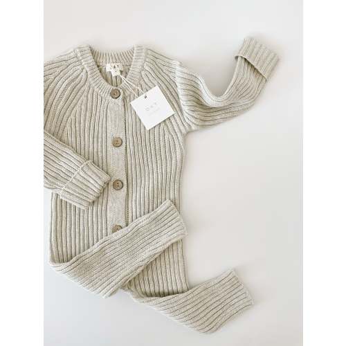 ‘Gray Marle‘ Ribbed Knit Playsuit