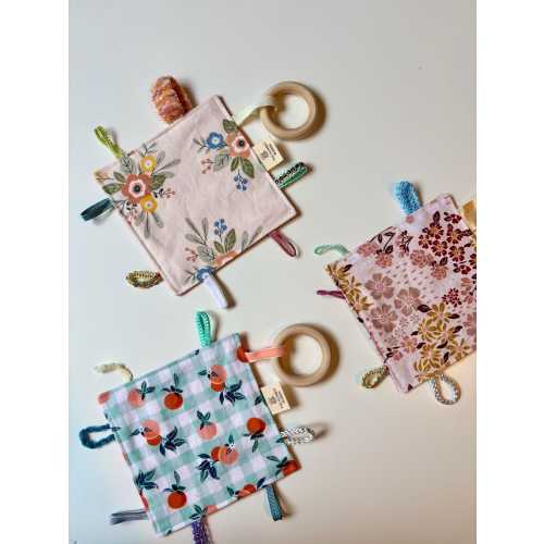 Crinkle Paper Baby Teether Toy with Ribbons | Sensory Toy | Teether Ring