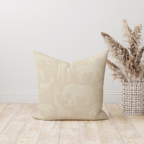 That Dutch Girl Safari Linen Reversible Throw Pillow | Wayfair