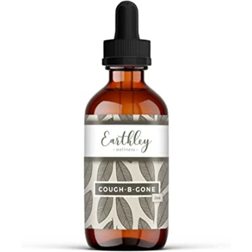 Earthley Wellness, Cough-B-Gone, Natural Herbal Formula, Cold and Cough Remedy, Removes Extra Mucus, Soothes Sore Throats, Promotes Lung Health, and Detoxification, Cough Be Gone (2oz, Original)