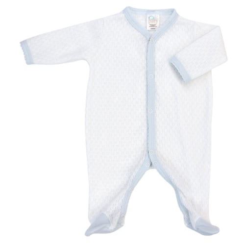 Paty Knit Footie with Pima Trim