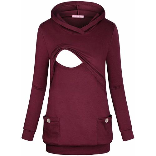 JOYMOM Maternity Winter Nursing Hoodie Breastfeeding Shirt for Women